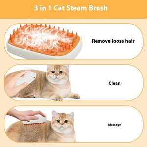 USB Rechargeable Pet Steam Brush Massage Comb