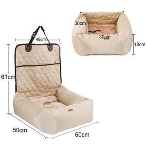 2-in-1 Foldable Pet Car Seat & Bed