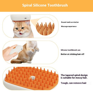 USB Rechargeable Pet Steam Brush Massage Comb