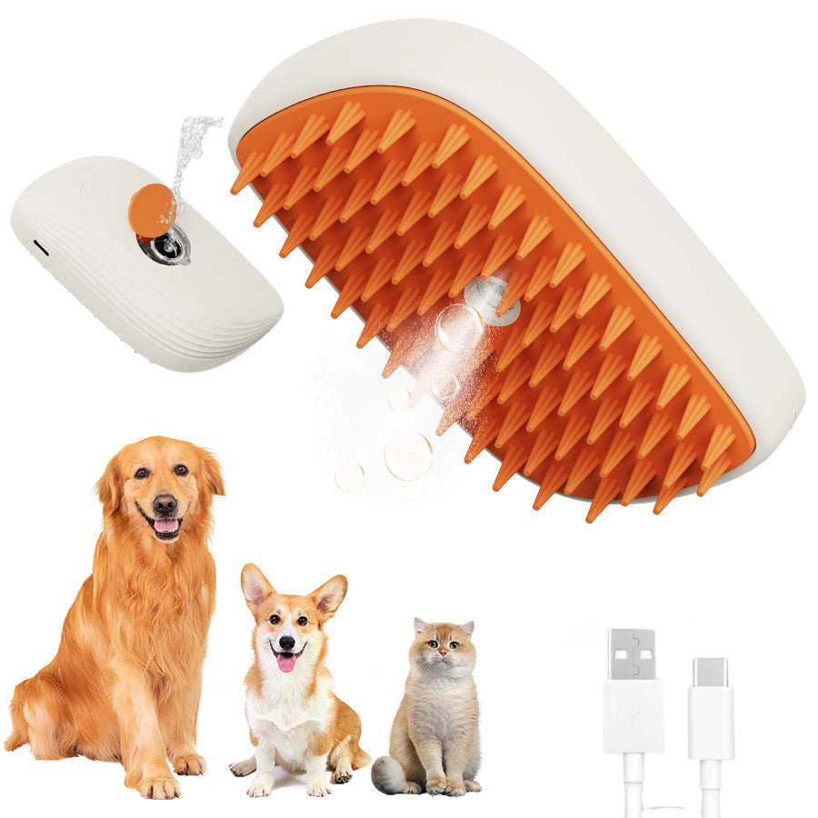 USB Rechargeable Pet Steam Brush Massage Comb