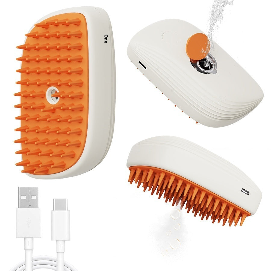 USB Rechargeable Pet Steam Brush Massage Comb