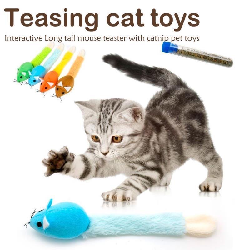 Long Tail Interactive Cat Teaser Toy Mouse