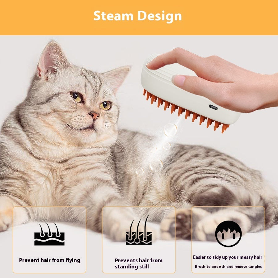 USB Rechargeable Pet Steam Brush Massage Comb