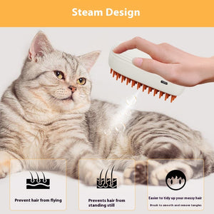 USB Rechargeable Pet Steam Brush Massage Comb